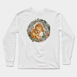 Embracing My Inner Tiger (green&beige) Long Sleeve T-Shirt